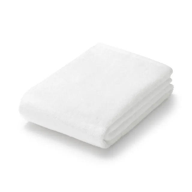 【MUJI 無印良品】棉圈絨雙線織小浴巾/可吊掛(柔白/灰色/綠色/粉米/墨黑)成品尺寸:W60×L120 cm
