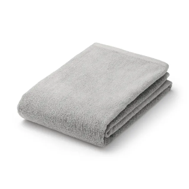 【MUJI 無印良品】棉圈絨雙線織浴巾/可吊掛(柔白/灰色/綠色/粉米/墨黑)成品尺寸:W70×L140 cm