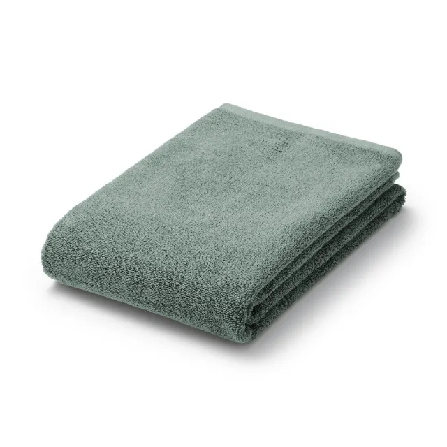 【MUJI 無印良品】棉圈絨雙線織浴巾/可吊掛(柔白/灰色/綠色/粉米/墨黑)成品尺寸:W70×L140 cm