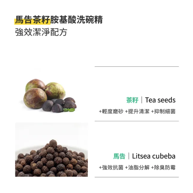 moPro會員專屬【VEGANWELL】馬告茶籽胺基酸洗碗精500mLx3入組