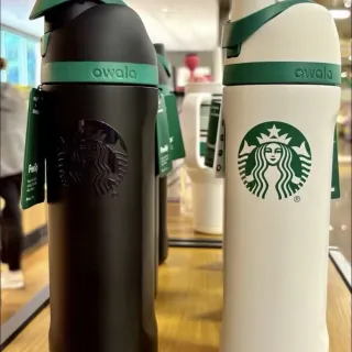 【STARBUCKS 星巴克】美國進口 Owala 聯名款 FreeSip 專利雙口飲 彈蓋 保溫杯 運動水壺 吸管隨行杯 710ml