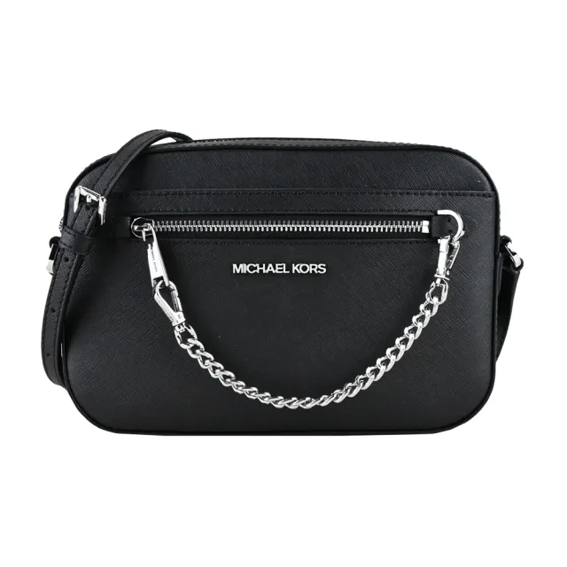 【Michael Kors】SET掛鍊防刮斜背相機包(大/黑銀)