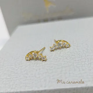 【Ms caramelo 焦糖小姐】925純銀 鋯石耳環