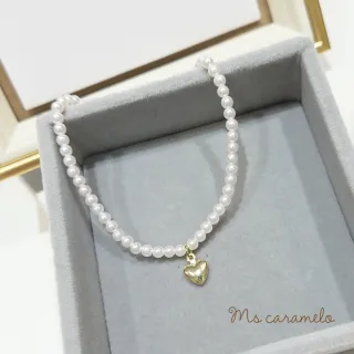 【Ms caramelo 焦糖小姐】珍珠項鍊 愛心項鍊