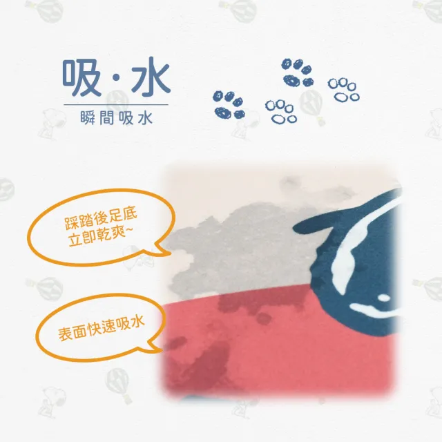 【SNOOPY 史努比】買一送一 超吸水薄型止滑吸水地墊 腳踏墊 多款選(正版授權 科技吸水布  可機洗 玄關墊)