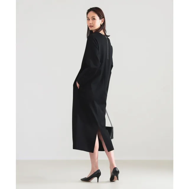 【BEAMS】官方旗艦館 Demi-Luxe BEAMS / 女裝 羅馬布 V領 洋裝