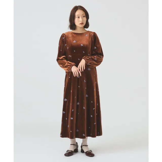 【BEAMS】官方旗艦館 Ray BEAMS / 女裝 絲絨 刺繡 洋裝