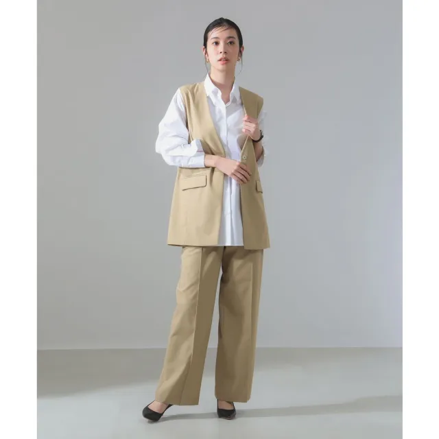 【BEAMS】官方旗艦館 Demi-Luxe BEAMS / 女裝 棉質 無翻領 西裝背心