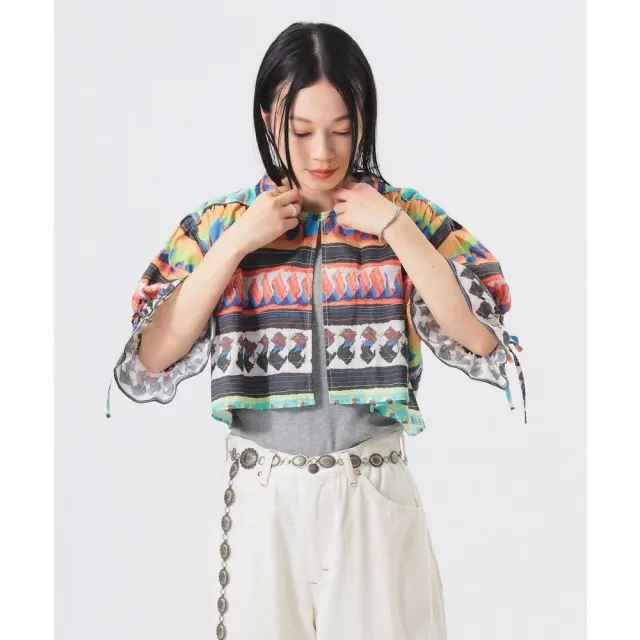 【BEAMS】官方旗艦館 BEAMS BOY / 女裝 塞米諾爾 印花 短袖 襯衫