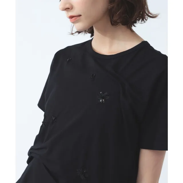 【BEAMS】官方旗艦館 Ray BEAMS / 女裝 不對稱 打褶 寶石 T恤