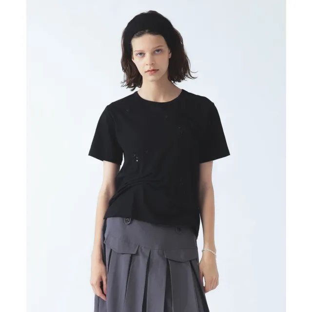 【BEAMS】官方旗艦館 Ray BEAMS / 女裝 不對稱 打褶 寶石 T恤