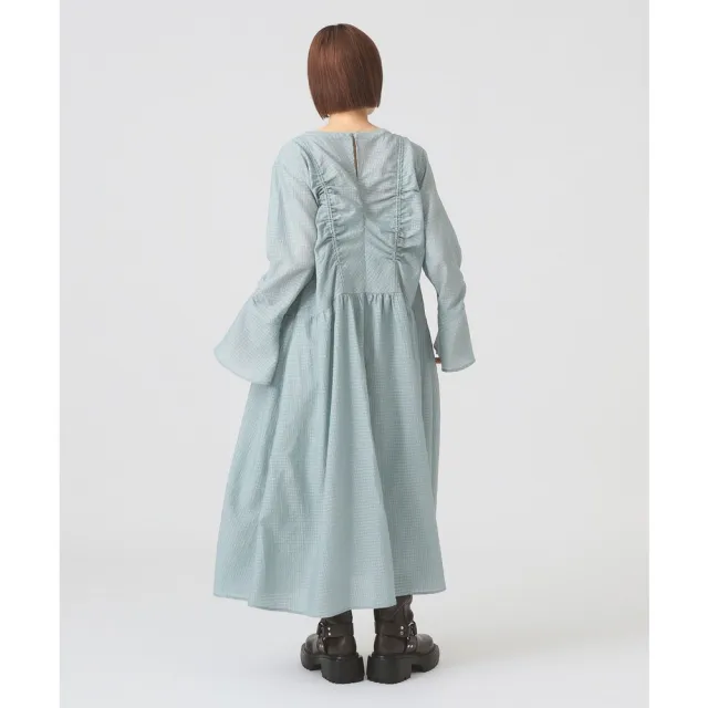 【BEAMS】官方旗艦館 Ray BEAMS / 女裝 透膚 抽繩 抓皺 洋裝