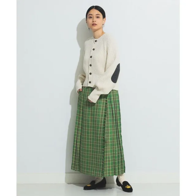 【BEAMS】官方旗艦館 BEAMS BOY / 女裝 格紋 百褶 圍裹裙
