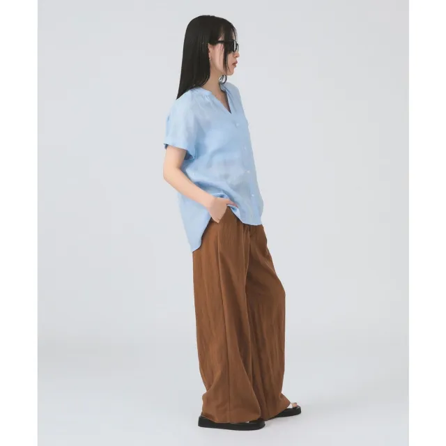 【BEAMS】官方旗艦館 Ray BEAMS / 女裝 亞麻 立領 法式袖 上衣