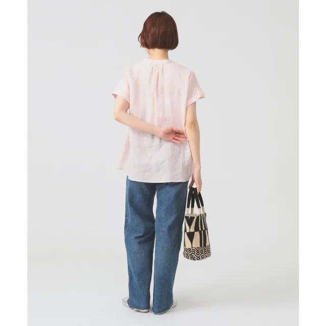 【BEAMS】官方旗艦館 Ray BEAMS / 女裝 亞麻 立領 法式袖 上衣