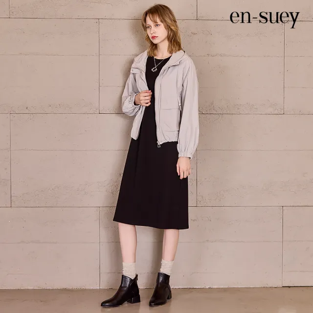 【en-suey 銀穗】網路限定 工裝風連帽抽繩短款長袖外套-女