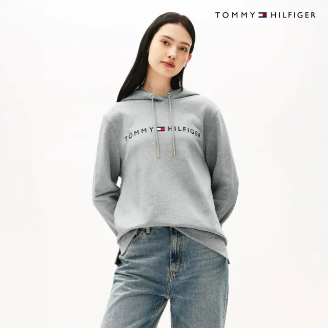 【TOMMY HILFIGER】官方旗艦館基本款 Hilfiger 連帽衫 灰色