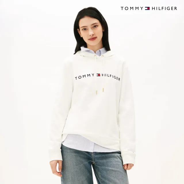 【TOMMY HILFIGER】官方旗艦館基本款 Hilfiger 連帽衫 裸色