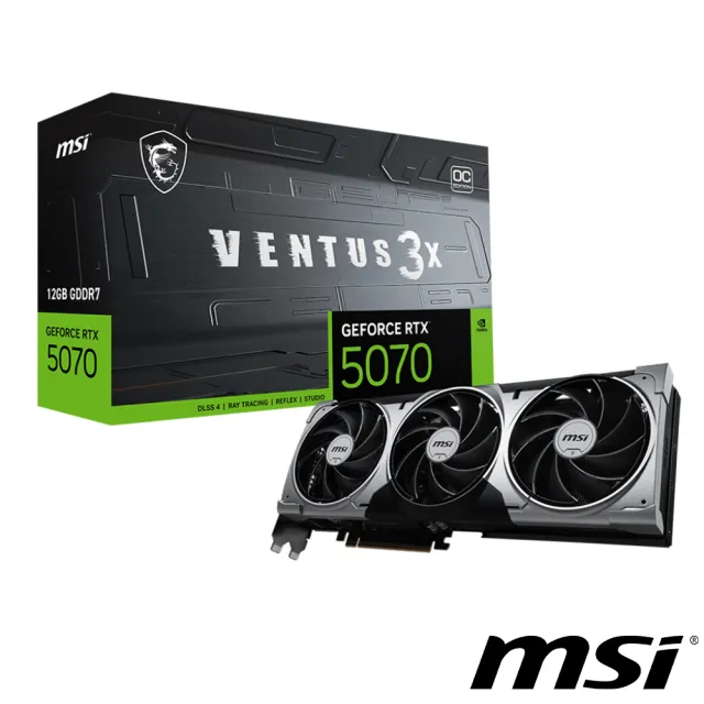 【MSI 微星】GeForce RTX 5070 12G VENTUS 3X OC 顯示卡