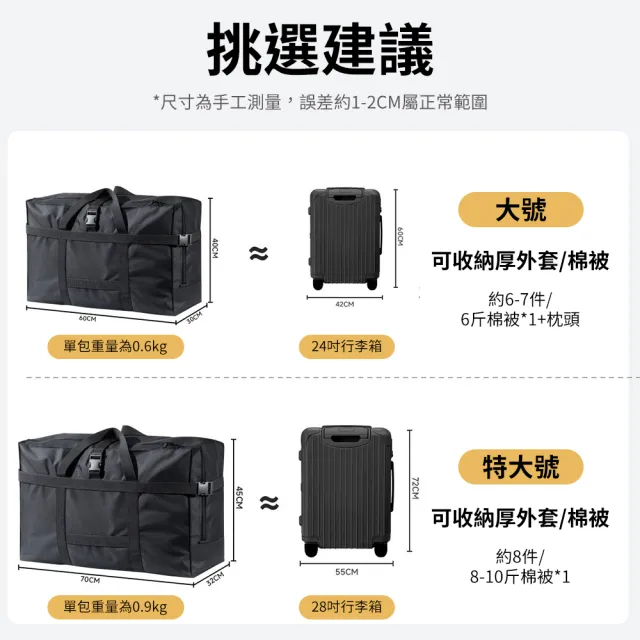 【YORI 優里】雙11 行李袋-大號(大容量 耐重 行李包 收納袋 托運包 出國 搬家 牛津布 防水 折疊)