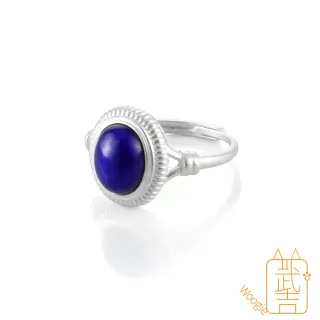 【Woogie武吉珠寶】精品帝王青金石純銀戒指(磨砂銀14x12mm)