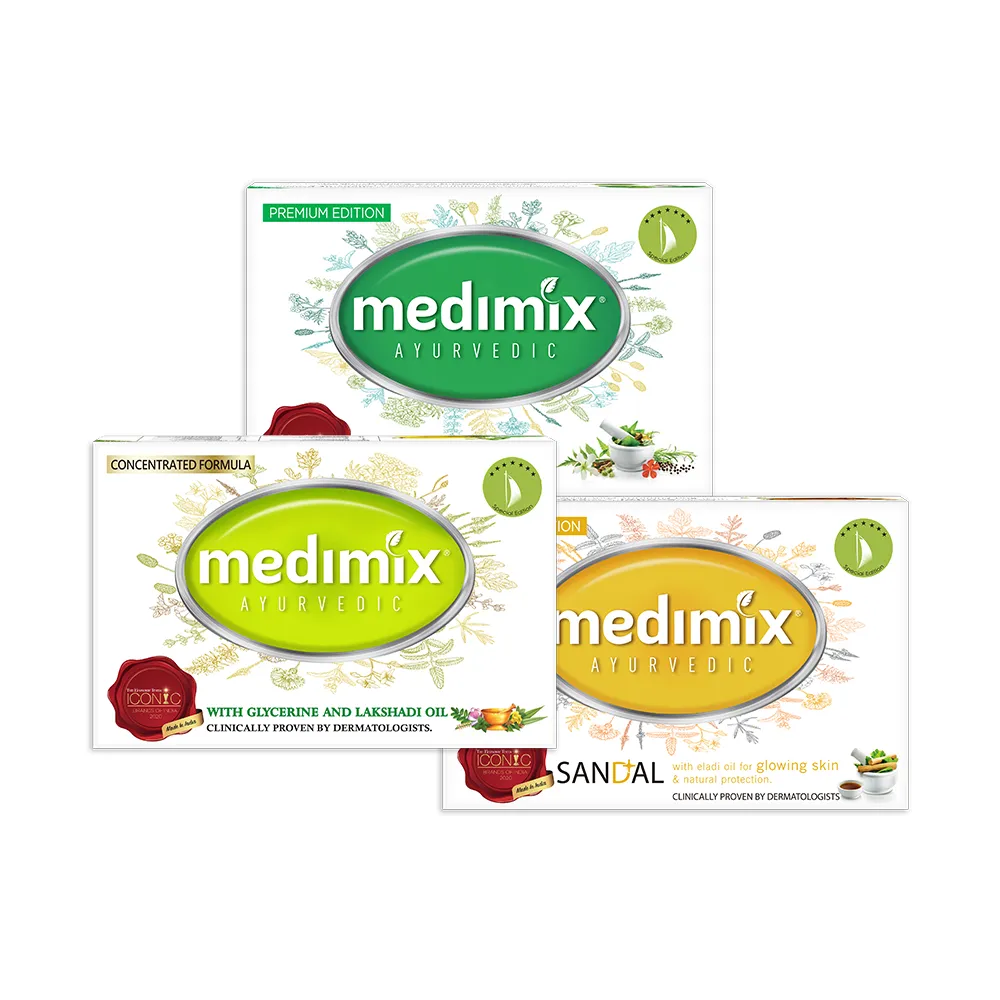 【Medimix】印度高滲透精粹草本精油美肌皂125gx3入-限時加贈1入75g精油皂