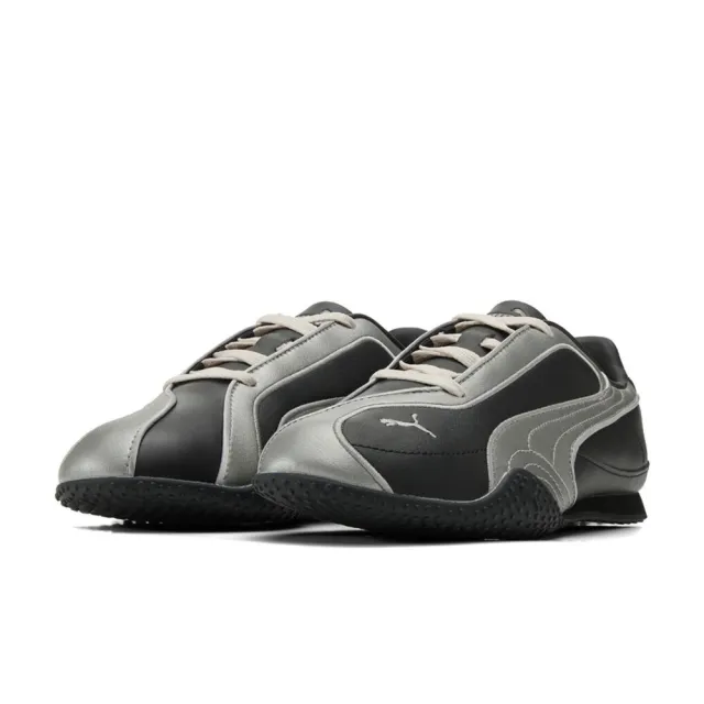 【PUMA】W Bella V2 Leather 液態黑銀 復古 雙鞋帶 薄底 德訓鞋 休閒鞋 女鞋 404043-01