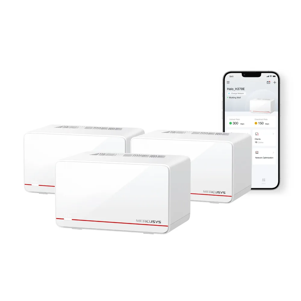 【Mercusys 水星】Wi-Fi7 BE6500雙頻2.5G真Mesh路由器 WiFi分享器 6.5Gbps(支援AI筆電/Halo H37BE三入)