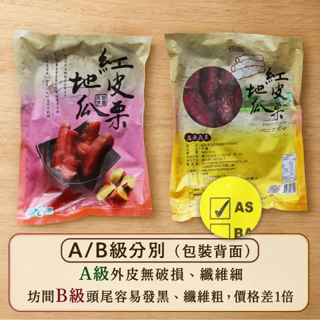 【優鮮配】特A級-紫皮栗香地瓜1kgX2包/冷凍退冰即可帶皮食用