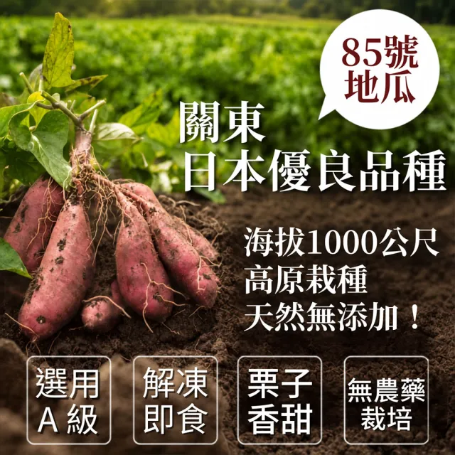 【優鮮配】特A級-紫皮栗香地瓜1kgX2包/冷凍退冰即可帶皮食用