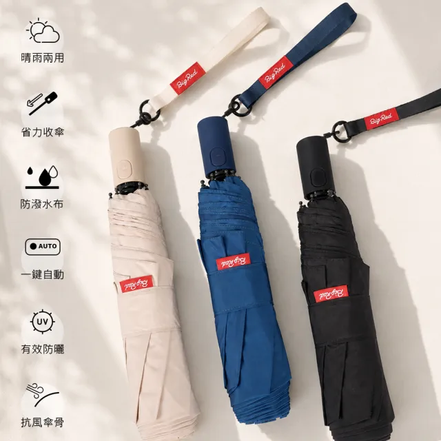 【雨傘王】BigRed 好輕鬆 自動傘 折疊 收傘省力 抗風 快乾 防潑水 1-2人撐(終身免費維修)