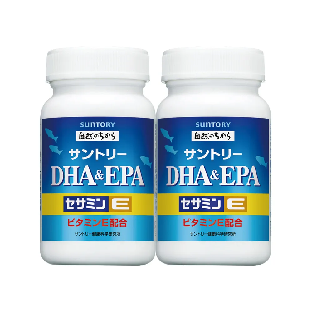 即期品【Suntory 三得利官方直營】魚油 DHA＆EPA+芝麻明E 120顆x2罐組(DHA&EPA、芝麻明、維生素E、維生素D)