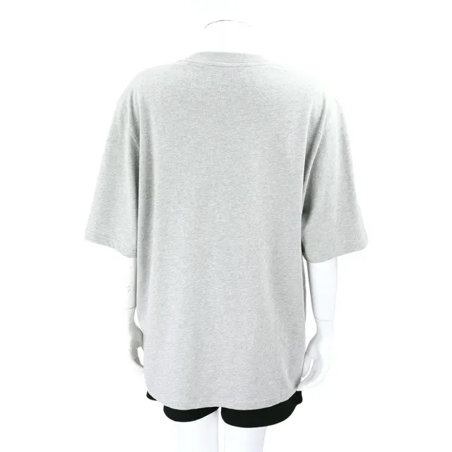 【AMI PARIS】Red Ami De Coeur 男女可穿 明線大愛心A 灰色有機棉 短袖TEE T恤(法國精品服飾)