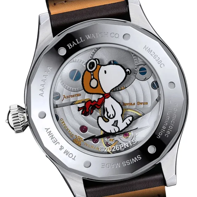 【BALL 波爾】Engineer Master II 史努比聯名飛行王牌 限量 手動上鍊機械錶-46mm(NM2638C-L2J-BK)