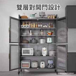 【靚白家居】全碳鋼 七層收納餐櫥櫃 S587 120CM(餐櫃 餐廚櫃 電器櫃 置物架 廚房電器架 中島櫃)