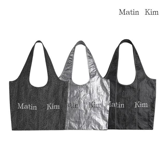 【MATIN KIM】官方旗艦 不對稱LOGO尼龍托特包(多款任選)