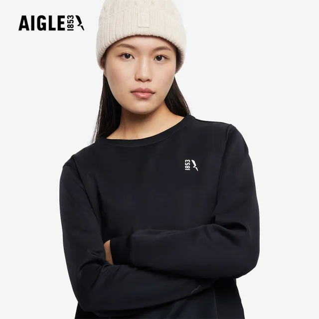 【AIGLE】女 抗UV涼感長袖T恤｜AG-5A251A100 黑色(女裝 抗UV 防曬 涼感衣 女 T恤 長袖T恤)