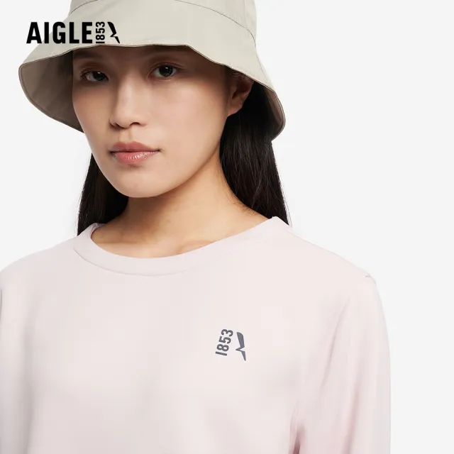 【AIGLE】女 抗UV涼感長袖T恤｜AG-5A251A025 淡粉紅(女裝 抗UV 防曬 涼感衣 女 T恤 長袖T恤)