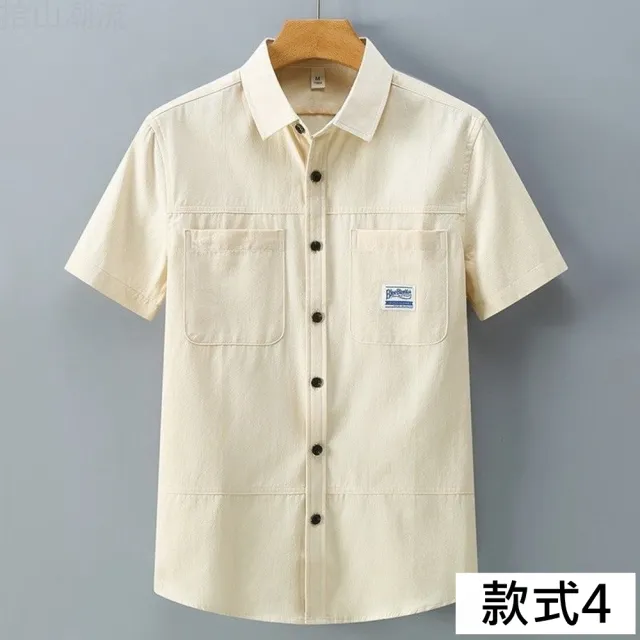 【巴黎精品】多款男短袖襯衫短袖上衣男日系寬鬆休閒襯衫男裝(夏日印花T恤簡約百搭素色春夏款n1kq95 I)