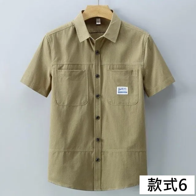 【巴黎精品】多款男短袖襯衫短袖上衣男日系寬鬆休閒襯衫男裝(夏日印花T恤簡約百搭素色春夏款n1kq95 I)