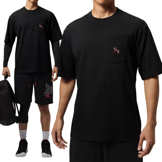 【NIKE 耐吉】As M J Pocket Ss Crew 短袖 男款 黑色 喬丹 T恤 運動 休閒 IF3070-010