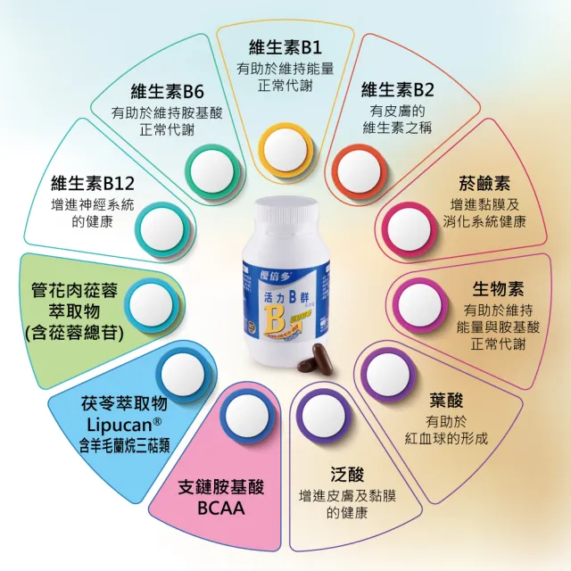 【YouBest 優倍多】優倍多YouBest 活力B群軟膠囊(90粒/盒-高單位B群 胺基酸 管花肉蓯蓉 茯苓萃取物)