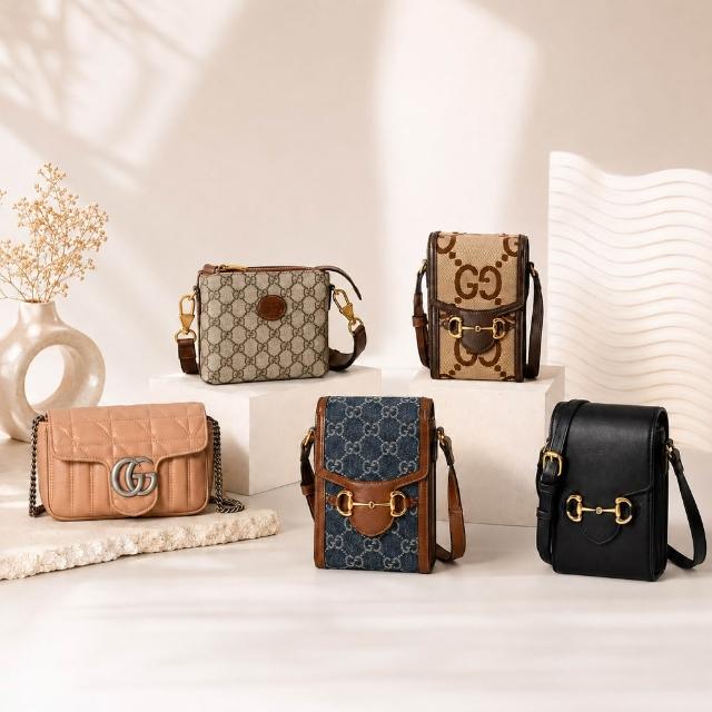 【GUCCI 古馳】經典斜背包/手機包/兩用包(款式任選)723306/625615/476433