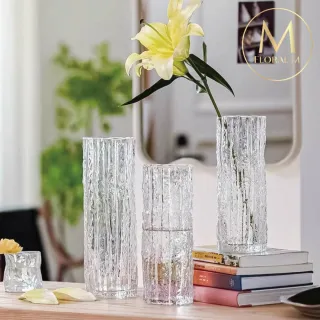【Floral M】北歐冰島冰川玻璃花瓶(花瓶/插花/玻璃瓶/花器/花盆/陶瓷花瓶/桌面擺飾/居家裝飾)