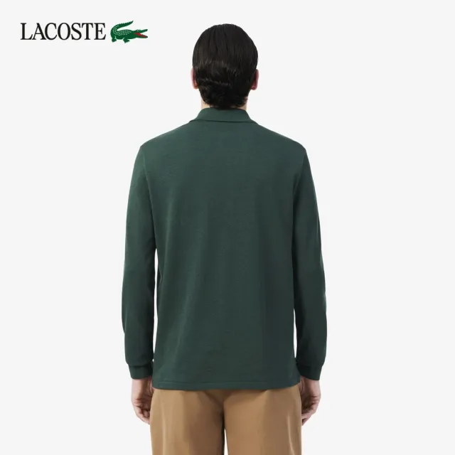 【LACOSTE】男款-經典款長袖 L.12.12 Polo衫(墨綠色)