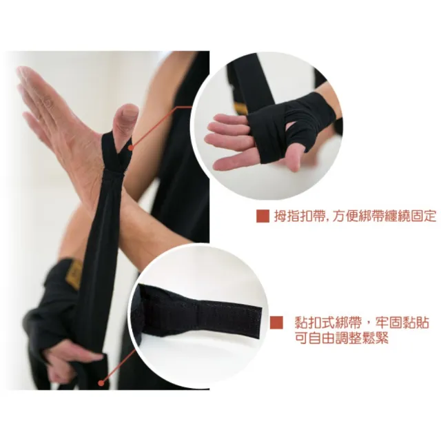 【輝武】純棉護手綁帶 拳擊散打泰拳配件 4.5米自粘式纏手護具(1副)