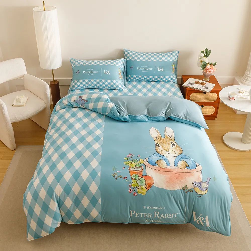【PETER RABBIT 比得兔】比得兔與V&A博物館 床包兩用被組-任選(單人尺寸/正版授權/兩用被/床包/三件組)