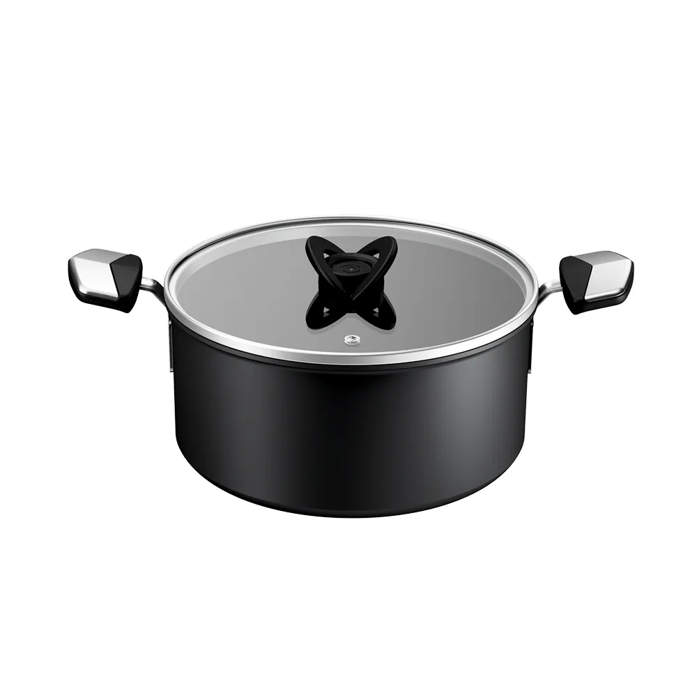 【Tefal 特福】法國製 精悍系列24cm不沾鍋雙耳湯鍋(加蓋)