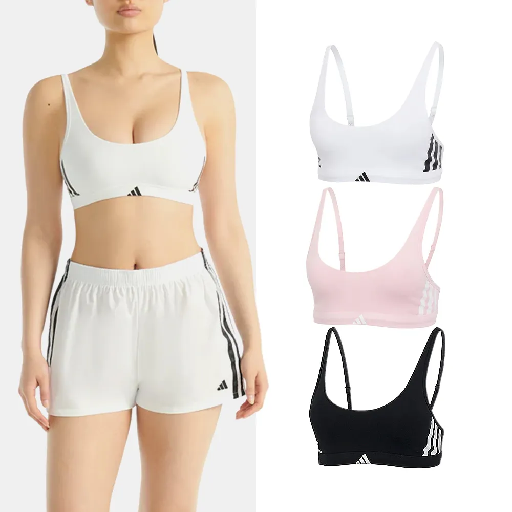 【adidas 愛迪達】女內衣 單入 舒適棉質 柔軟輕盈 快乾吸濕排汗 可調肩帶無鋼圈內衣任選(女內著 運動內衣)