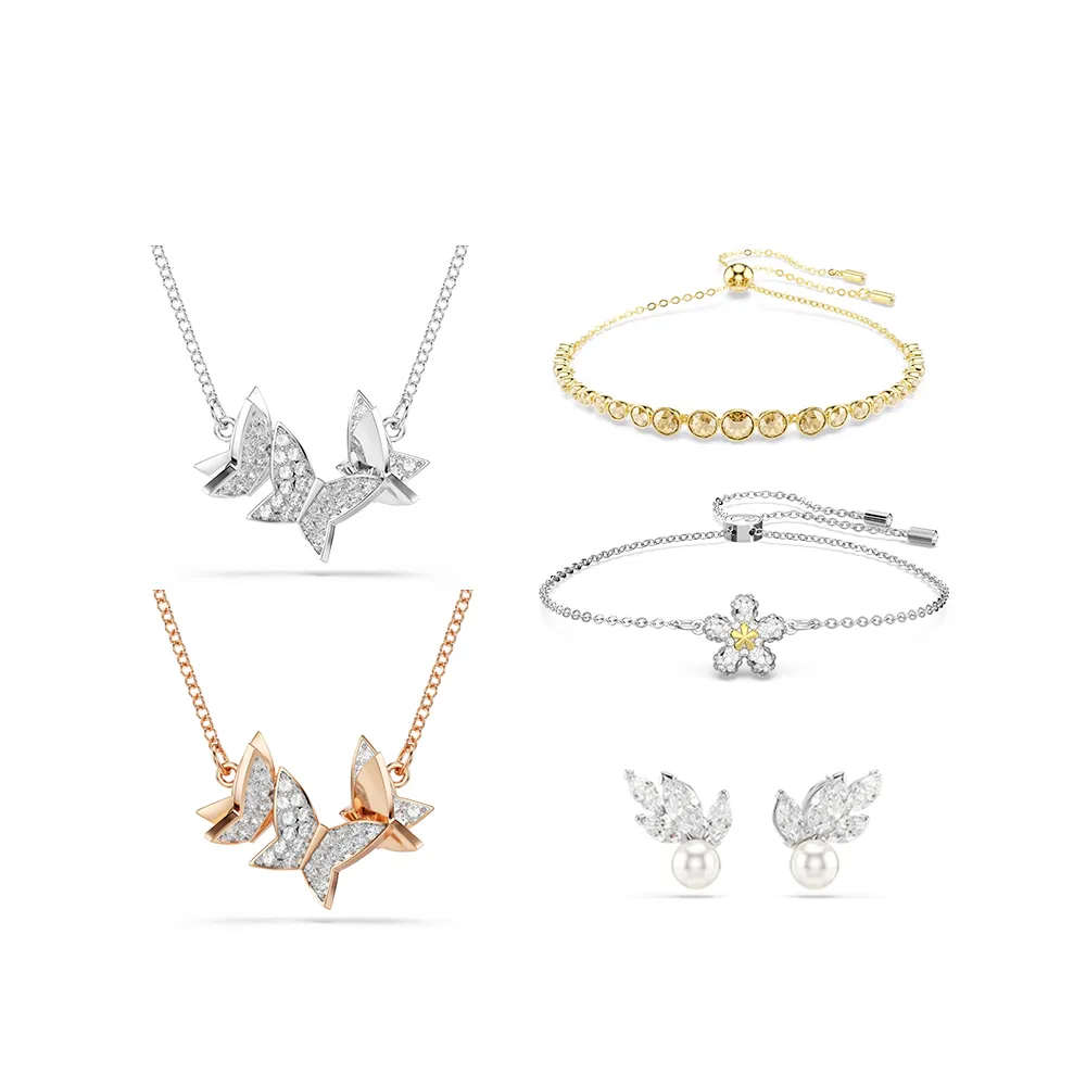 【SWAROVSKI 施華洛世奇】官方直營 Idyllia蝴蝶/Tough小花/Louison Pearl珍珠 項鍊/手鍊耳釘 (多款可選)